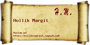 Hollik Margit névjegykártya